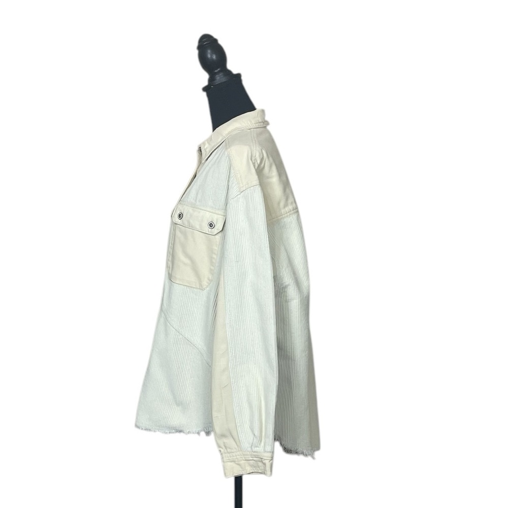 Thread & Supply Corduroy Shirt Jacket in Ecru (A-1) - Picture 3 of 10